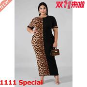 L-4XL大码女连衣裙Large women's short-sleeved African dress