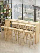 北欧实木吧台桌家用小吧台客厅隔断高脚桌靠墙吧台餐桌休闲长条桌