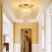 跨境小水晶吸顶灯卧室走廊过道门厅玄关现代简约金色创意灯具