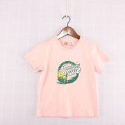 内销夏款童装 女童粉色底绿卡通字母薄款短袖 91B-2-4