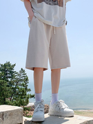 美式短裤男夏季薄款男士中裤灰色潮牌休闲五分裤运动沙滩裤外穿
