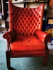 「艺境藏珍」英国进口乔治三世时期的红色皮革古董扶手椅 沙发椅