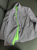 韩版宽松荧光绿色内衬千鸟，格显瘦休闲西装，外套a