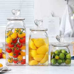 玻璃密封罐透明厨房食品杂粮收纳盒茶叶创意储物罐蜂蜜柠檬瓶子
