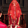 新娘红盖头结婚半透明头纱秀禾服喜帕中式婚礼，红色蒙头巾婚庆用品