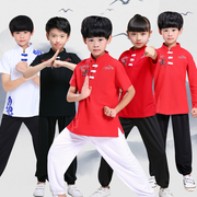 儿童武术服练功纯棉幼儿少儿小学生，中国风男女童，长短袖太极表演服