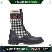 香港直邮Fendi 芬迪 女士黑色皮革骑士短靴 8T6780-AD7A-F1BPG