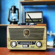 欧美复古怀旧老式收音机台式插卡，蓝牙音箱充电插电全波dsp收音机