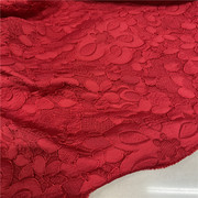 外单柔软大红色织花朵，提花布料旗袍汉服古装连衣，裙裤服装织花面料