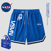 NASA篮球大裤衩男潮休闲裤子冰丝男宽松运动短裤港风薄款宽松裤男