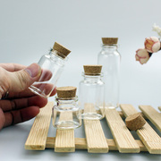 10个带盖空瓶迷你装饰玻璃瓶木塞，许愿瓶攒存金豆的小瓶子精致