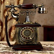 实木仿古电话机欧式田园，座机家用创意，时尚复古电话机固话