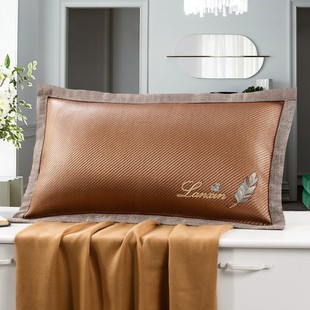 夏季印尼藤冰藤凉枕头茶枕荞麦，皮壳枕芯带枕套，颈透气成人一只装