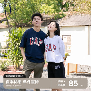 Gap男女装美式LOGO纯棉亲肤短袖T恤688537夏季情侣运动上衣潮