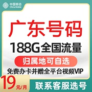 广东广州深圳佛山中山东莞惠州江门珠海归属地，移动流量卡5g电话卡