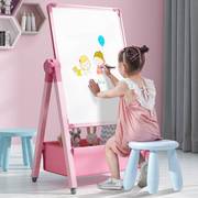 儿童涂鸦画板宝宝磁性双面家用支架式无尘白板涂色可擦写字小黑板