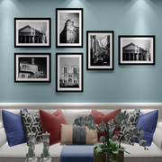 实木照片墙装饰欧式相片，框现代简约客厅，相框组合挂墙个性创意背景