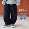 中大童冬装一体绒牛仔裤，ivan家童装，2023加厚男童长裤儿童裤子
