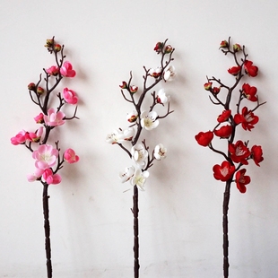 仿真桃花树饰品梅花枝，新年装饰花，插花中式艺术假花梅花套装