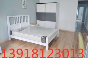 白色欧式实木烤漆床宜家床，实木双人床1.5米1.8米欧式床美式床公寓