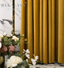 古铜金色复古天鹅绒布丝绒遮光窗帘客厅卧室美式简约纯色成品定制