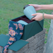 青黛创意清新茶叶罐陶瓷青瓷，龙井绿茶包装盒，空礼盒高档茶叶盒空盒
