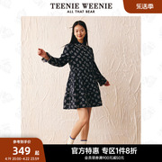 TeenieWeenie小熊奥莱印花连衣裙A字高腰宽松气质裙女春款