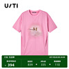 uti联名款粉色街头风字母，印花t恤裙女个性连衣裙尤缇2024夏季