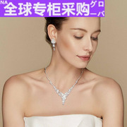 925日本纯银锆石耳环，女耳钉长款耳坠新娘结婚纱，晚宴礼服配饰