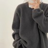 日本SLY 深灰色打底衫毛衣女冬内搭套头软糯羊绒羊毛衫厚