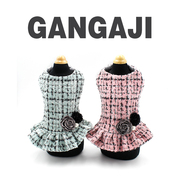 冈阿吉gangaji精致品质宠物泰迪，比熊毛呢淑女连衣裙狗狗新年衣服