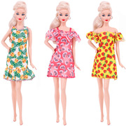露肩吊带裙连衣裙适合11寸barbie 30cm芭比娃娃衣服配件女孩玩具