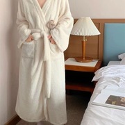 2023年睡袍女秋冬珊瑚绒，浴袍长款睡裙，性感浴衣柔软吸水厚睡衣