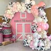 农场动物奶牛主题派对装饰气球套装奶牛印花气球儿童生日装饰拱门