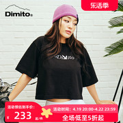 DIMITO X PLAYBOY联名款短袖女棉夏季宽松透气T恤 46CC034