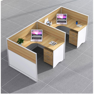 办公室简约屏风办公桌椅组合板式隔断桌卡座四人位员工桌办公家具