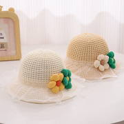 宝宝防晒帽儿童帽子夏季韩版女童公主帽遮阳草帽出游太阳帽沙滩帽