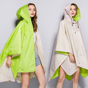 时尚成人双层斗篷雨衣荧光绿风衣雨披大码双面穿徒步旅行背包单人