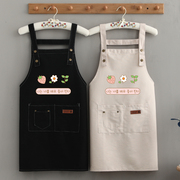 棉质帆布围裙商用定制logo印字家用厨房，餐厅美甲上班围腰工作服女