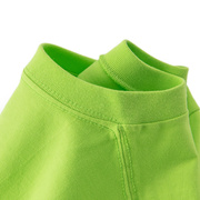 荧光绿250g重磅纯棉圆领，长袖t恤纯色清凉系小清新宽松上衣基础款