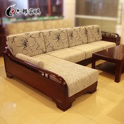 六郎现代中式实木沙发新中式，水曲柳家具贵妃转角，沙发带抽屉