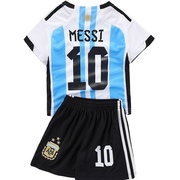 儿童国家队足球球衣阿根廷梅西葡萄牙C罗法国姆巴佩男女运动套装