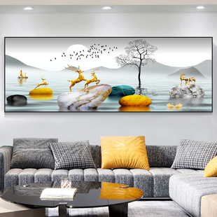 客厅装饰画沙发背景墙画壁画，现代简约画晶瓷，办公室挂画墙壁山水画