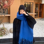 学生女士百搭2022披肩@秋冬季大纯色，加厚围脖白韩版冬天围巾