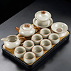米黄汝窑茶具套装整套家用陶瓷茶壶盖碗茶杯茶盘轻奢高档功夫