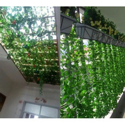 植物墙面假花饭店塑料叶子，藤条欧式电视墙复古管道，绿萝挂墙装修
