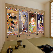 日式浮世绘仕女图挂画和风店铺，玄关背景布艺画卧室床头墙壁装饰画