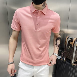 夏季les林弯弯小码修身男士短袖T恤矮小个子XS码纯色半袖polo衫潮