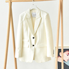  米白色休闲时尚百搭炸街设计感纯色长袖 西装 N60-64