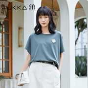 pukka蒲牌商场同款女装纯棉，t恤夏季时尚，设计感短袖上衣